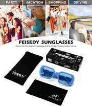 ÉÌƷͼƬ 13 | B0CNPQGQRW | FEISEDY Retro Rectangle Sunglasses for Women Men Classic Square Rhinestone Frame Sun Glasses Polygon Designer UV400 B0047
