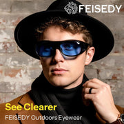 ÉÌƷͼƬ 19 | B0FWBRF3SR | FEISEDY Fit Over Glasses Sunglasses, Work Safety Goggles for Men Women, Wrap Around Sunglasses Outdoors B0343