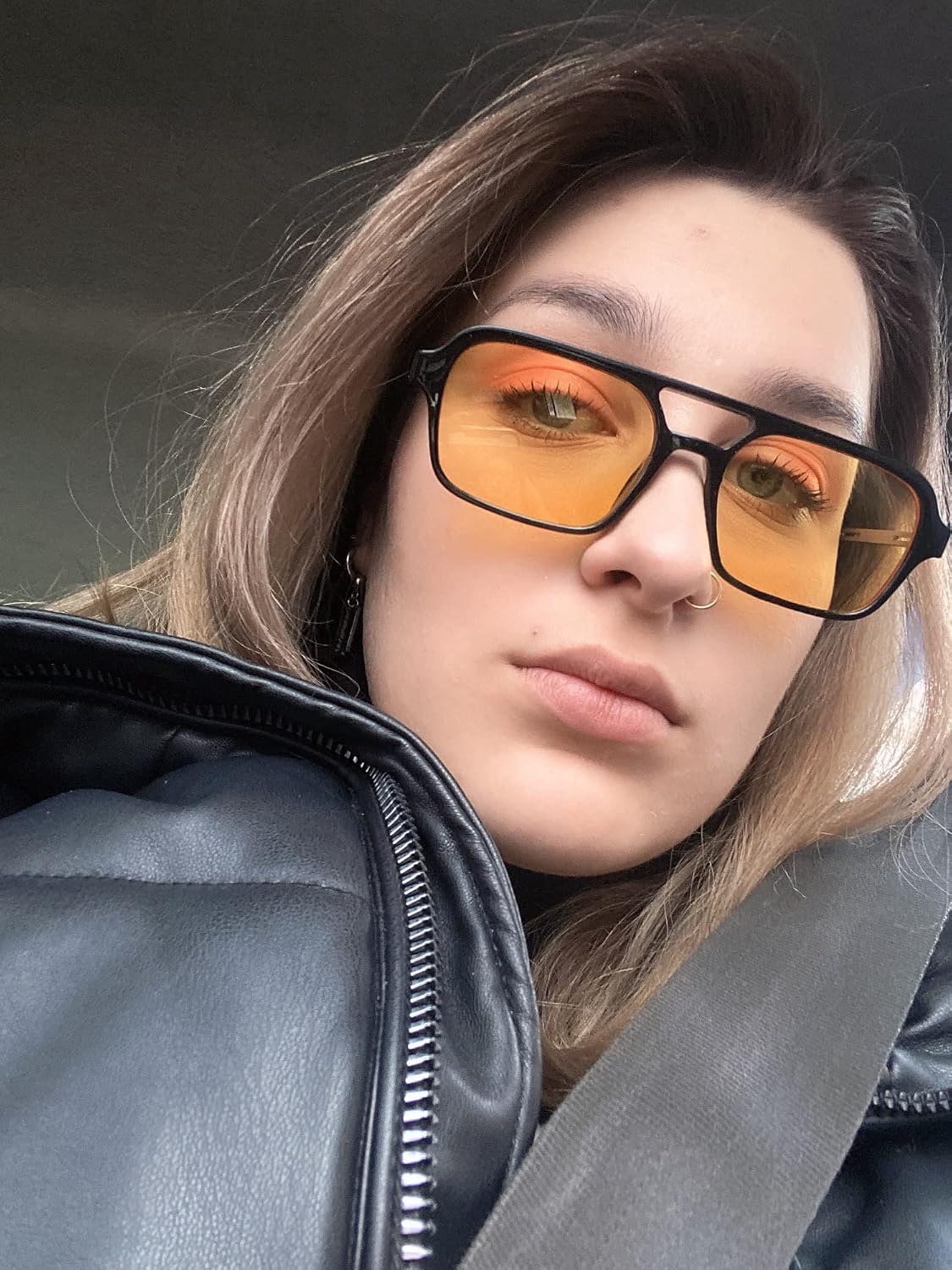 ÉÌƷͼƬ 76 | B0925V3NP4 | FEISEDY Vintage Square 70s Flat Aviator Sunglasses Women Men Metal Design Shades B2752