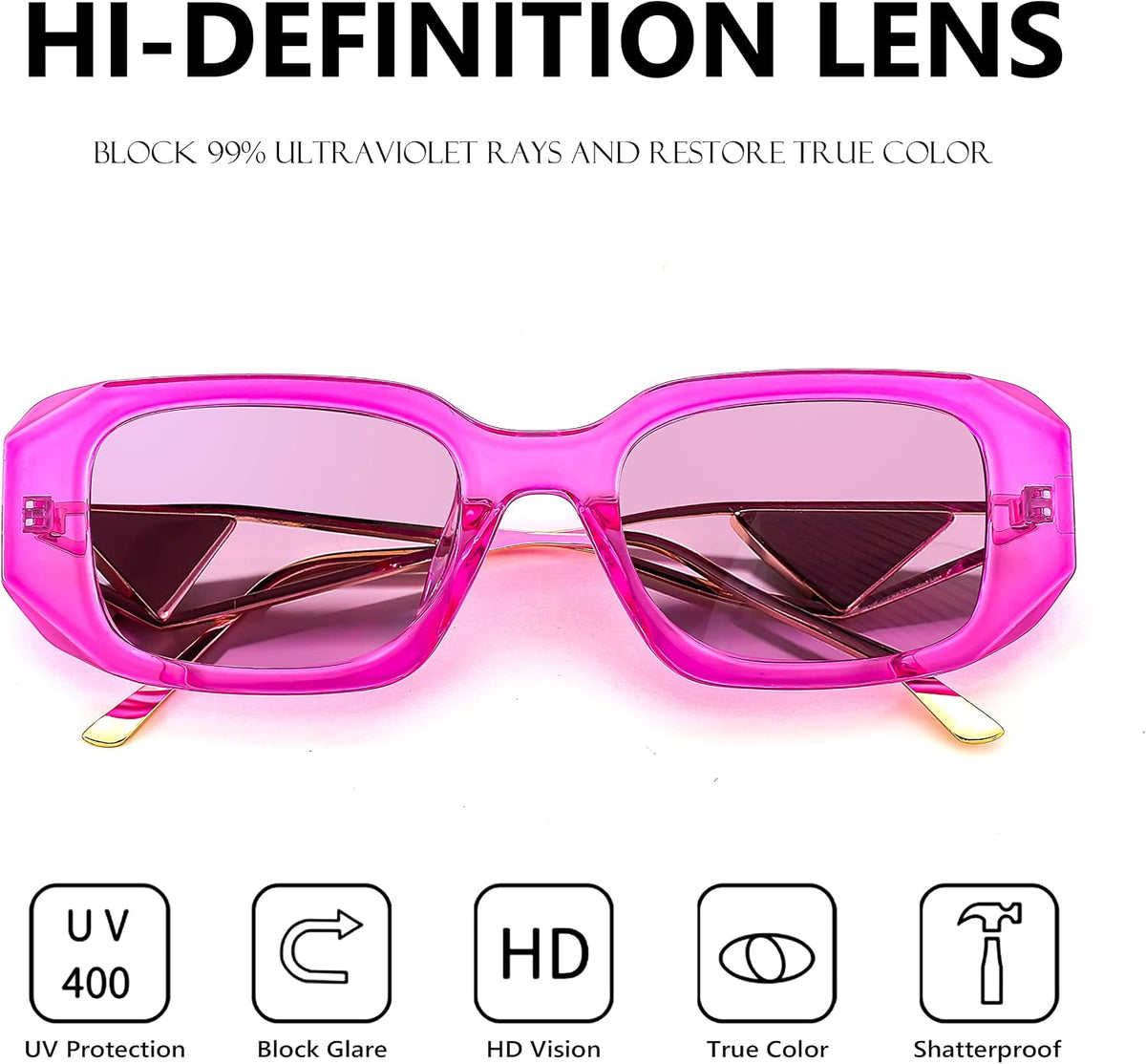 商品图片 15 | B0BV5YP1F2 | FEISEDY Retro Rectangle Sunglasses for Women Trendy Small Square Sunglasses 90s Vintage Shades B2968