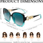 商品图片 12 | B0BJ71VZCB | FEISEDY Women's Fashion Sunglasses, Oversized Square Frame with Pearl Sparkling, Polarized UV Protection B2821