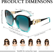 ÉÌƷͼƬ 12 | B0BJ71VZCB | FEISEDY Women's Fashion Sunglasses, Oversized Square Frame with Pearl Sparkling, Polarized UV Protection B2821