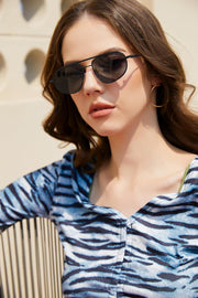 ÉÌƷͼƬ 2 | B09XDVK9DG | FEISEDY Retro Trendy Aviator Sunglasses Women Men 90s Small Vintage Glasses Stylish Gold Metal Oval Sunglasses B2906