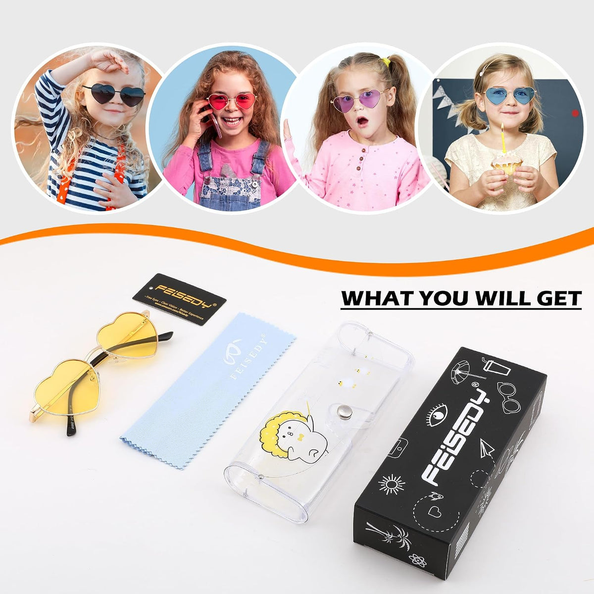ÉÌƷͼƬ 32 | B0CGZFPWJZ | FEISEDY Polarized Heart Sunglasses for Women Men, UV400 Protection B2851