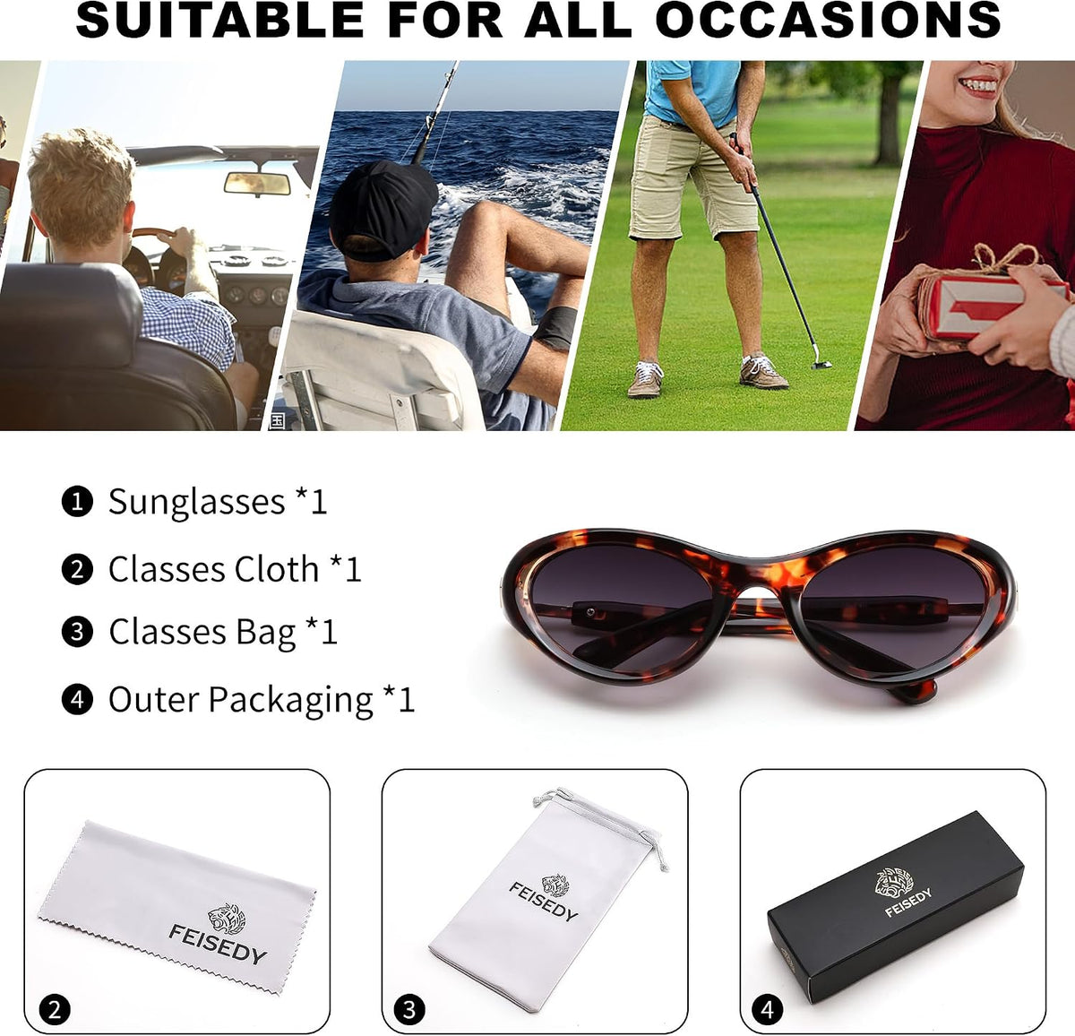 ÉÌƷͼƬ 14 | B0GX9KMP8W | FEISEDY Cat eye Sunglasses for Women and Men UV400 Protection, Retro Trendy Classic Sunnies B0436