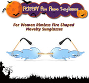 ÉÌƷͼƬ 45 | B09JK7M3SQ | FEISEDY Fire Flame Sunglasses for Women Mirror Rimless Fire Shaped Novelty Sunglasses B2839
