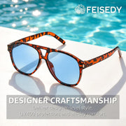 ÉÌƷͼƬ 20 | B0GXMV1N2N | FEISEDY Retro Aviator Sunglasses for Women Men Square Sunnies 70s Pilot Style Lightweight UV400 Shades B0421