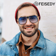 ÉÌƷͼƬ 17 | B0FLQ31HK3 | FEISEDY Sunglasses Mens Oversized Retro Metal Steampunk Shades Sunnies Fishing Driving B0272