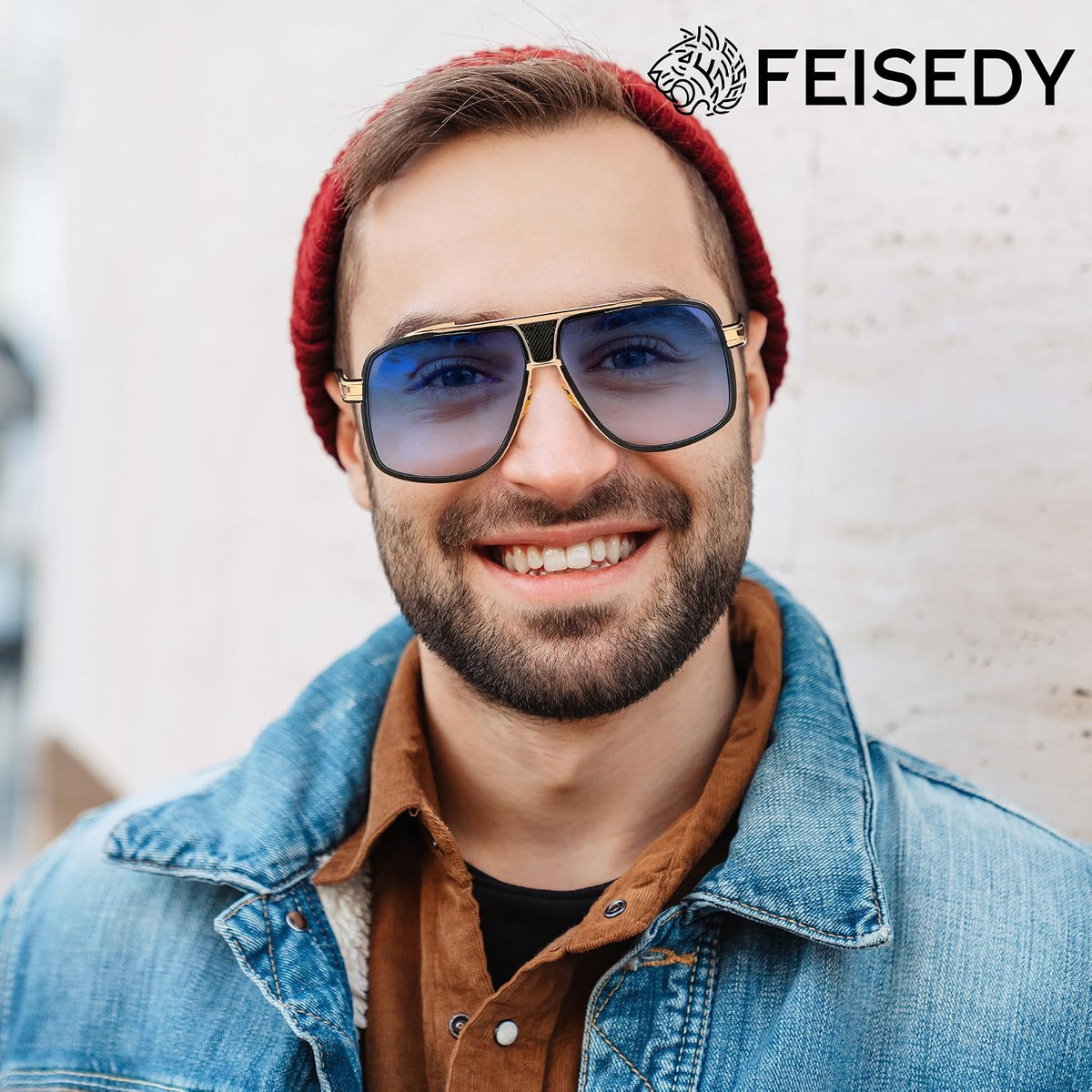 ÉÌƷͼƬ 17 | B0FLQ31HK3 | FEISEDY Sunglasses Mens Oversized Retro Metal Steampunk Shades Sunnies Fishing Driving B0272