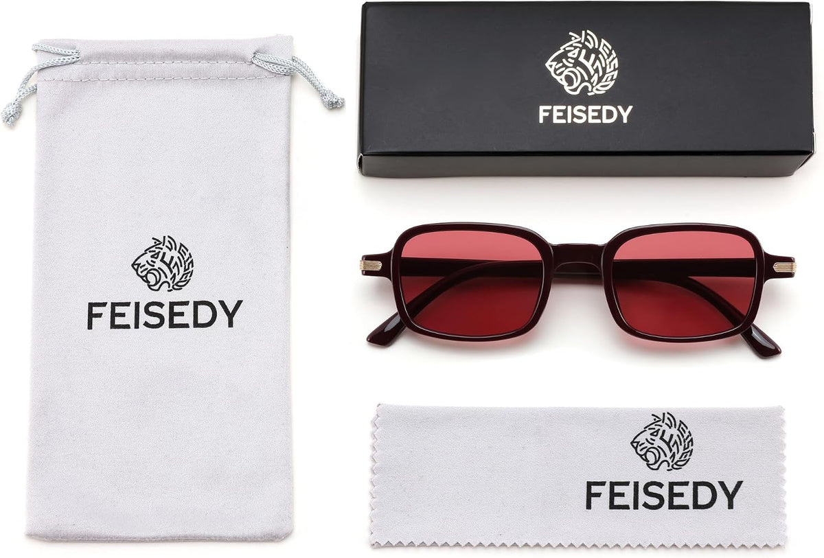 ÉÌƷͼƬ 14 | B0H1B921MS | FEISEDY Trendy Rectangle Sunglasses Womens Mens Narrow Square Shades B0449