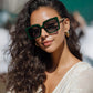 商品图片 23 | B08HVPGJW5 | FEISEDY Sunglasses Womens Trendy, Oversized Square Shades, Pearl Inlay Cat Eye Frame UV400 Protection B2625