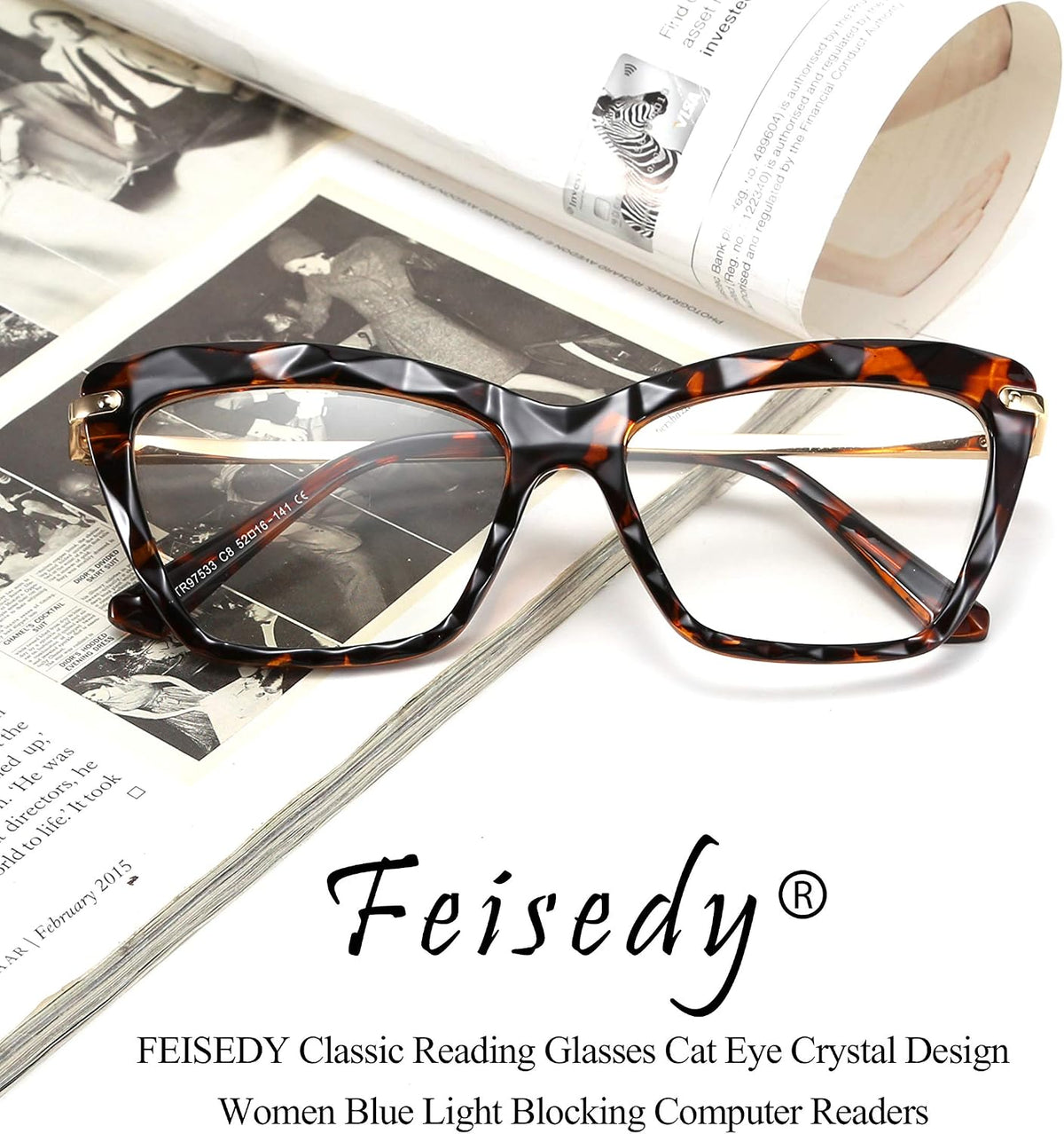ÉÌƷͼƬ 26 | B088WVS65H | FEISEDY Crystal Cat Eye Reading Glasses Blue Light Blocking Reader Anti Eyestrain Glasses B2596 Champagne 1.75x