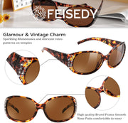 ÉÌƷͼƬ 24 | B0FZSZXXXY | FEISEDY Women's Polarized Sunglasses Wrap Around Rhinestone Design Fashion Sunnies UV400 Protection B1091