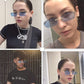 商品图片 56 | B0CY2Q4VW1 | FEISEDY Rimless Sunglasses Y2K Retro Small Narrow Rectangle Shades B2643