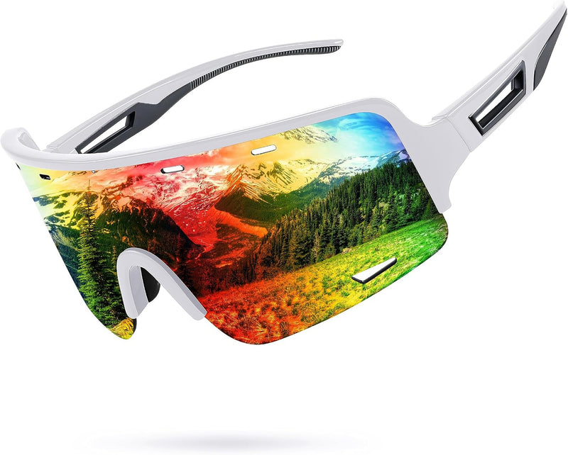 White-red / 76 Millimeters | B0C6M24X4M | FEISEDY Sports Sunglasses Cycling Glasses Baseball Glasses for Youth Teens UV400 Protection B2974