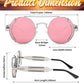 商品图片 28 | B0BD4MSMZQ | FEISEDY Aviator Sunglasses for Men Women Steampunk Round Metal Frame B2351