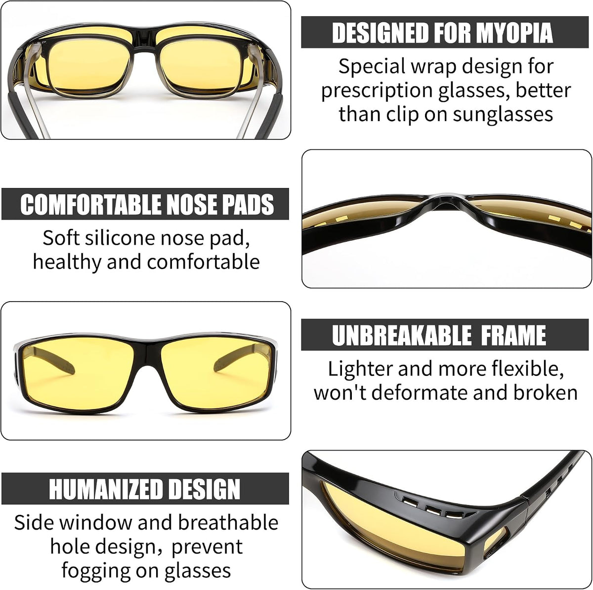 ÉÌƷͼƬ 67 | B089YRDYMP | FEISEDY Polarized Fit Over Glasses Sunglasses Men Women Wrap Around B2593