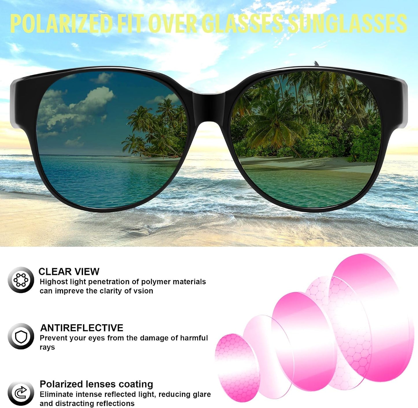 商品图片 25 | B0FRRT5Z37 | FEISEDY Fit Over Glasses Polarized Sunglasses, UV400 Protection for Driving & Outdoor Activities B0328