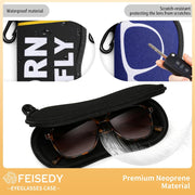 ÉÌƷͼƬ 25 | B0GFYDDD2Y | FEISEDY 2Pack Sunglasses Soft Case Ultra Light Neoprene Zipper Portable Eyeglass Pouch with Belt Clip B0385
