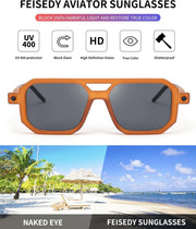 ÉÌƷͼƬ 157 | B09YTJ4FQZ | FEISEDY Vintage Square 70s Flat Aviator Sunglasses Women Men Classic Retro Stylish Frame UV400 Sunglasses B2622