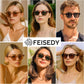 商品图片 5 | B0FHKKRN89 | FEISEDY Retro Square Sunglasses Women Men Vintage Trendy Shades UV400 Protection B0306