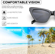ÉÌƷͼƬ 26 | B0CYZG81R8 | FEISEDY Retro Cat Eye Sunglasses for Women UV400 Protection Small Vintage Chic Shades B0132