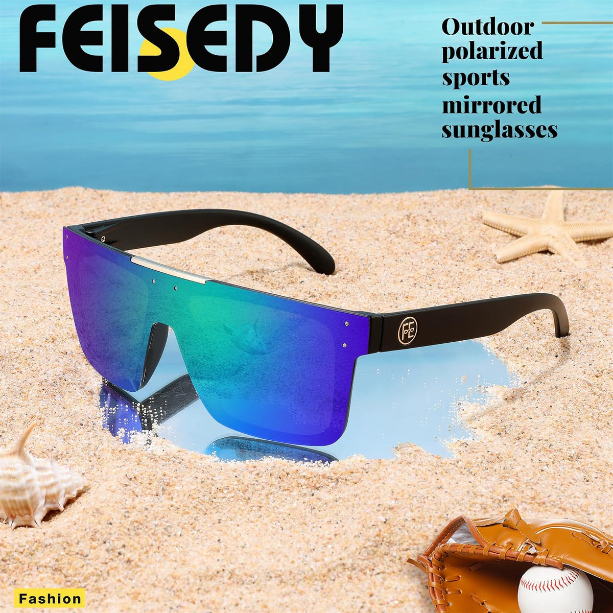 ÉÌƷͼƬ 36 | B0BZ4J86KV | FEISEDY Polarized Sunglasses for Men, Z87 Oversized Square Flat Top B2990