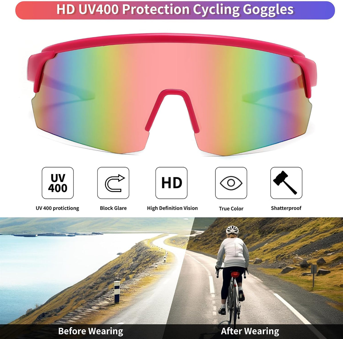 ÉÌƷͼƬ 39 | B0CSDCDBR7 | FEISEDY Cycling Sunglasses for Men Women, Sports Glasses for Youth Running Baseball Shades UV400 Protection B0108