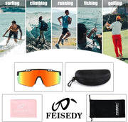 ÉÌƷͼƬ 35 | B0CBRSHNT3 | FEISEDY Sports Sunglasses for Men and Women, UV400 Protection Cycling Goggles Golf Baseball Driving Fishing B0022