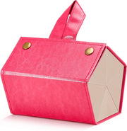 004 Pink / Medium | B0CSFKD1TM | FEISEDY Sunglasses Organizer 5 Slots Travel Glasses Case,Hanging Eyewear Holder Fashionable PU Leather Eyeglass Case B0087