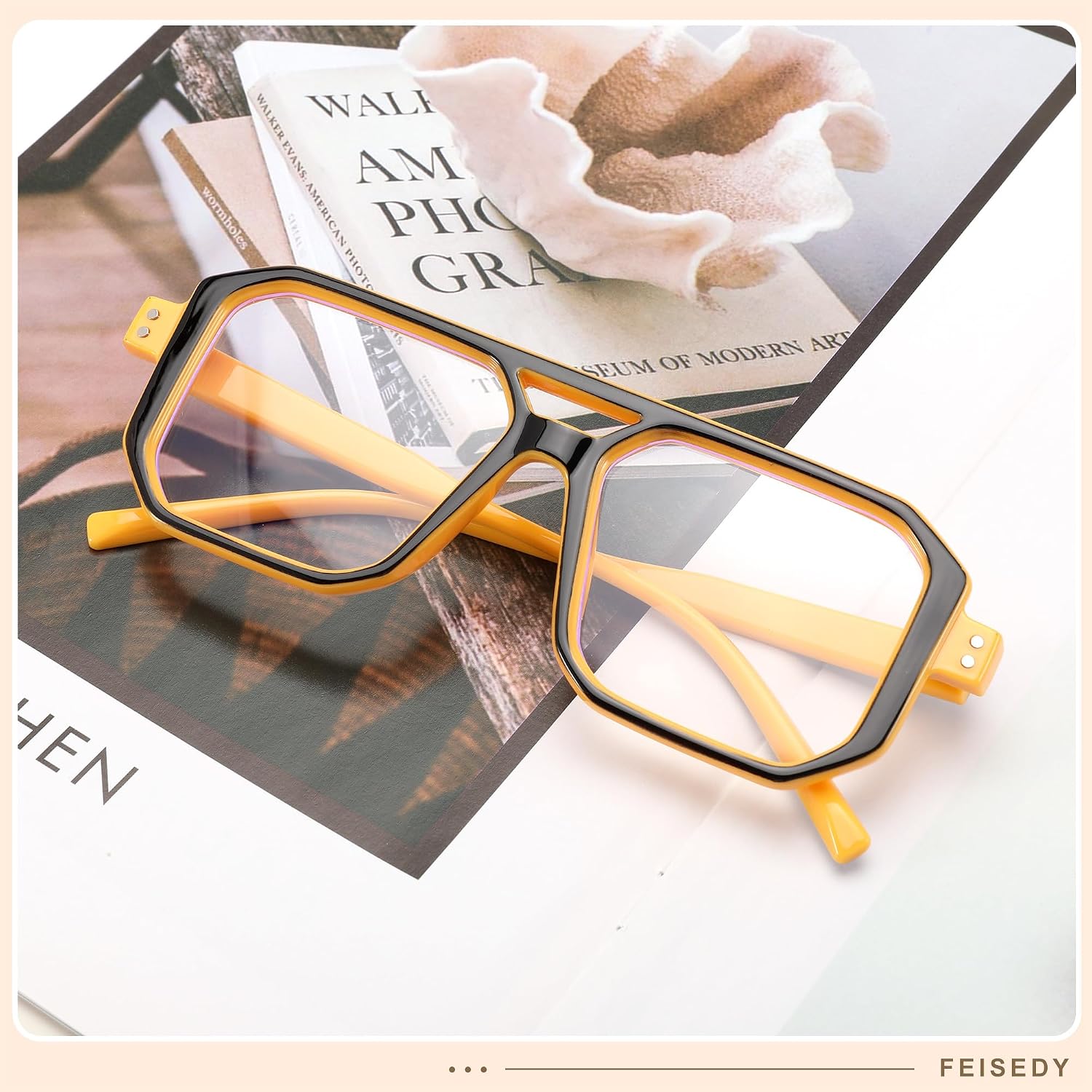 商品图片 23 | B0D3P82MGV | FEISEDY Blue Light Blocking Glasses, Aviator Frame Computer Reading/Gaming/TV/Phones Glasses for Women Men B0165