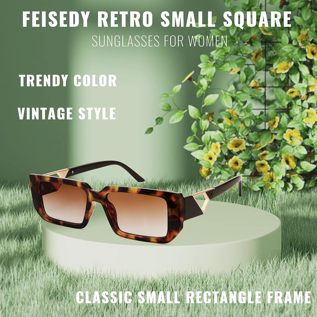 ÉÌƷͼƬ 10 | B0BP7NZR55 | FEISEDY Small Fashion Square Sunglasses for Women Men 90s Vintage Rectangle Sunglasses B2972