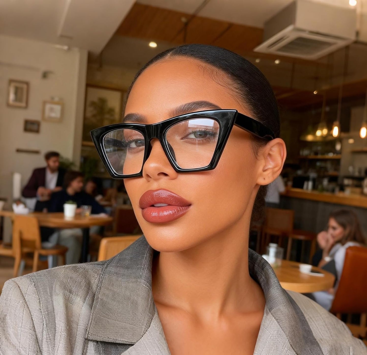 商品图片 21 | B08VNQPH3Y | FEISEDY Square Cat Eye Reading Glasses Blue Light Blocking Women Fashion Cateye Reader Anti Glare Digital Eyestrain B2604