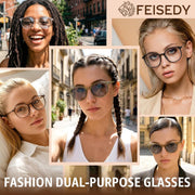 ÉÌƷͼƬ 43 | B0GT2R9GP7 | FEISEDY Photochromic Blue Light Blocking Glasses Fashion Women Men B1238