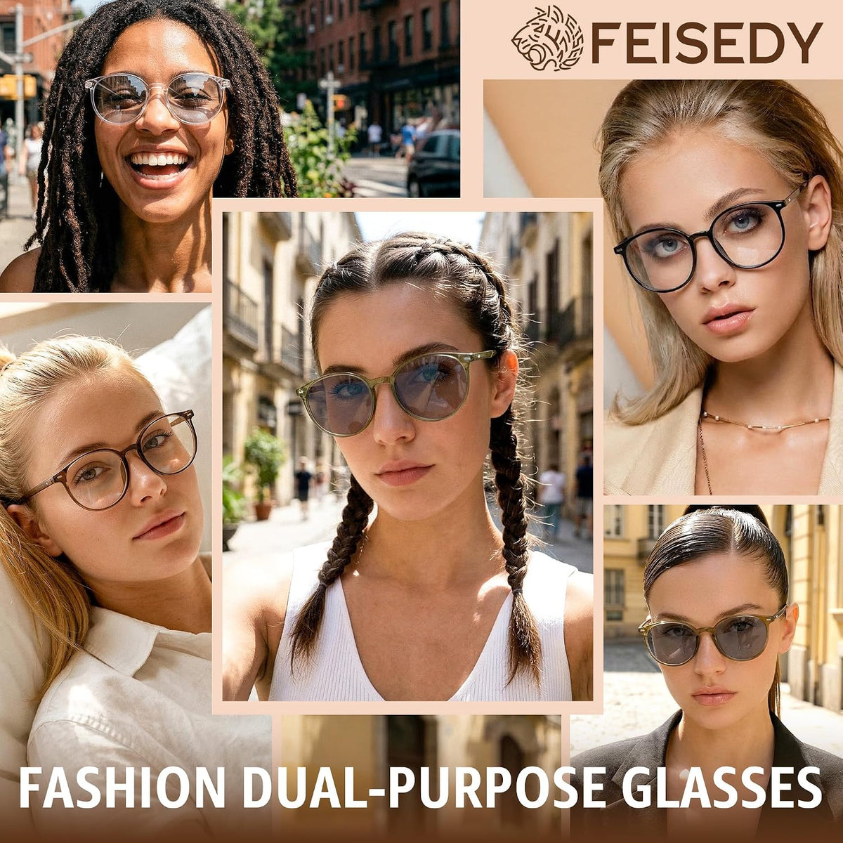 ÉÌƷͼƬ 43 | B0GT2R9GP7 | FEISEDY Photochromic Blue Light Blocking Glasses Fashion Women Men B1238