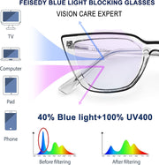ÉÌƷͼƬ 4 | B0BHT5M418 | FEISEDY Women Cat Eye Blue Light Blocking Glasse Frame Fake Nerd Clear Square Computer Eyewear Anti Eyestrain B2353