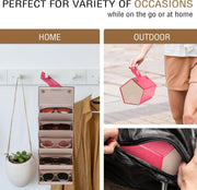 ÉÌƷͼƬ 19 | B0CSFHKMSS | FEISEDY Sunglasses Organizer 5 Slots Travel Glasses Case,Hanging Eyewear Holder Fashionable PU Leather Eyeglass Case B0087