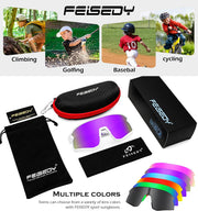 ÉÌƷͼƬ 49 | B0D73JNPNN | FEISEDY Kids Sunglasses Polarized Youth Baseball Sunglasses Sports Cycling Glasses for Boys Girls Age 4-8 B0183
