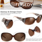 商品图片 37 | B0FZT6D16L | FEISEDY Women's Polarized Sunglasses Wrap Around Rhinestone Design Fashion Sunnies UV400 Protection B1091