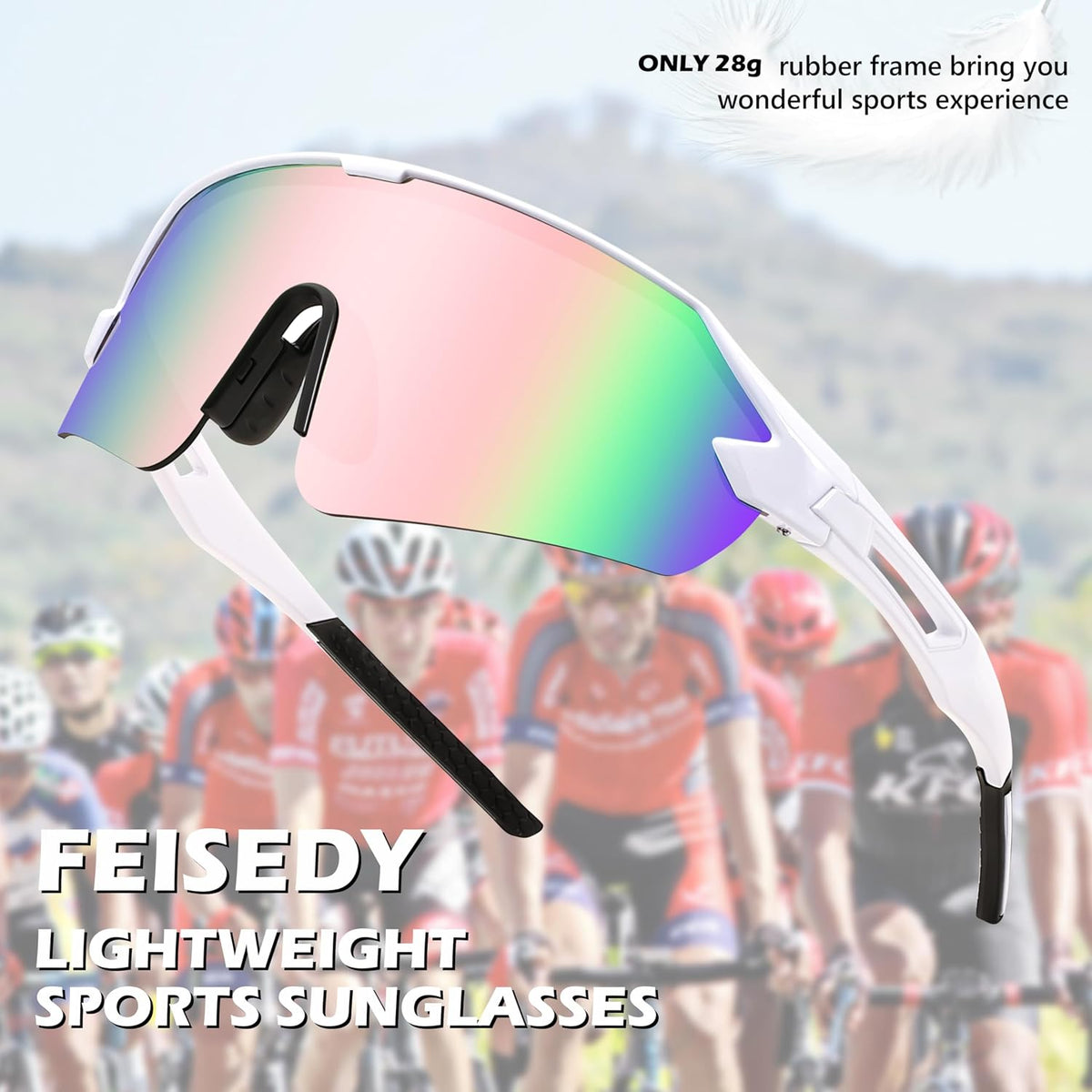 ÉÌƷͼƬ 41 | B0BQLPB8JV | FEISEDY Sports Sunglasses for Men and Women, UV400 Protection Outdoor Cycling Driving Fishing Glasses B2987