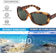 ÉÌƷͼƬ 18 | B094CJFYW6 | FEISEDY Vintage Square Polarized Sunglasses for Women Men Havana Thick Wrap Around Sun Glasses UV400 B2703