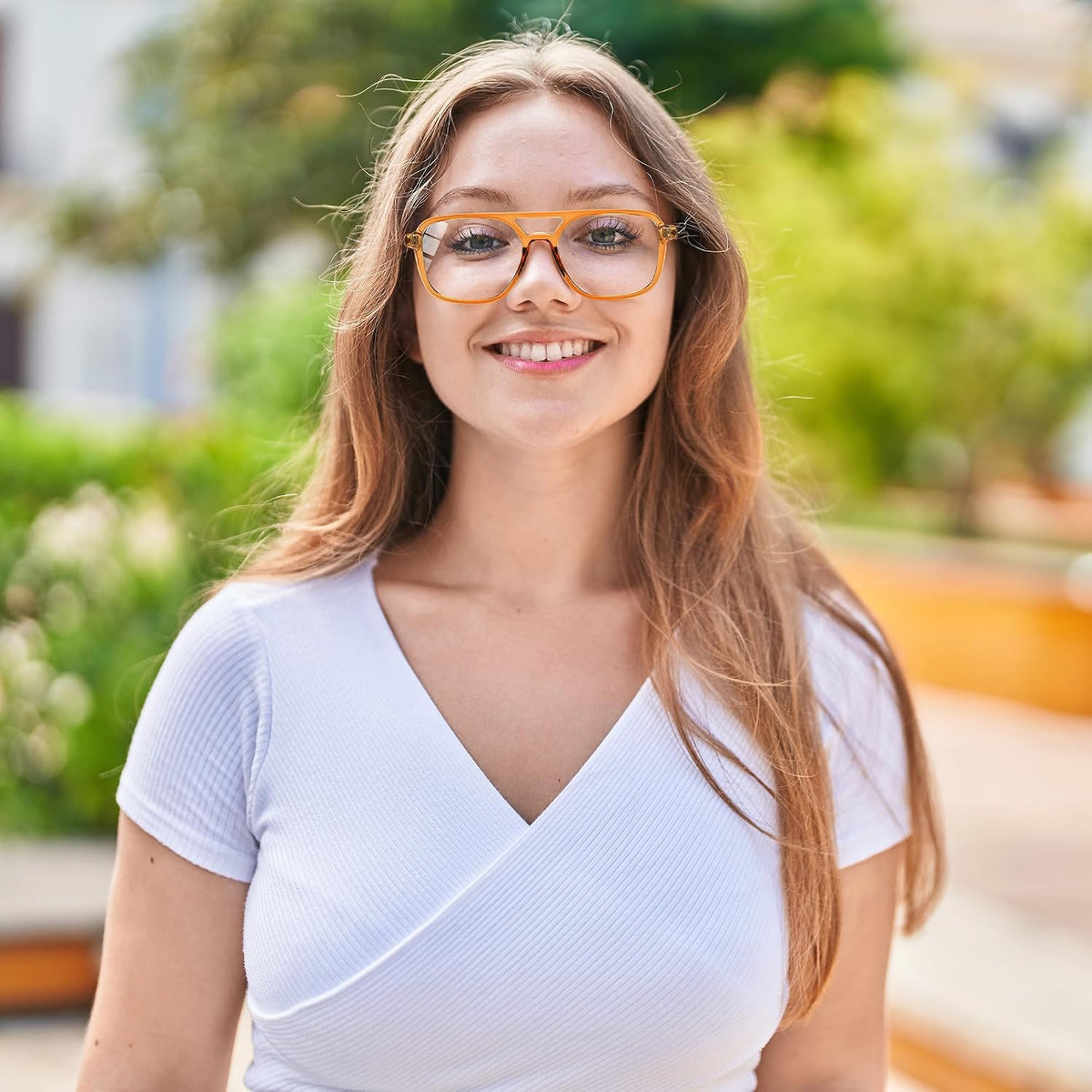 ÉÌƷͼƬ 12 | B0DPLTC8K6 | FEISEDY Vintage Square Blue Light Blocking Glasses Women Men 70s Flat Aviator Glasses Computer Anti Glare B0062