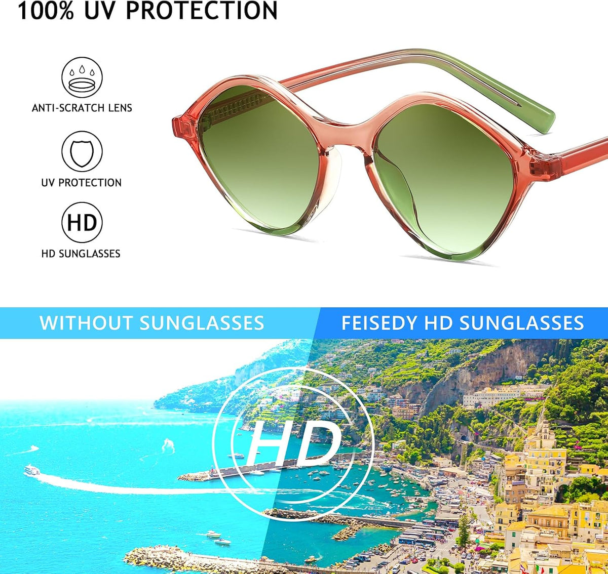ÉÌƷͼƬ 34 | B0DJ6Y4Z5K | FEISEDY Sunglasses Womens Trendy Rectangle Retro Y2K Classic Sun Glasses Fashion Square UV400 Protection B0235
