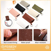 ÉÌƷͼƬ 9 | B0FKBLV8J9 | FEISEDY 2Pack Portable Glasses Case with Clip Hook, Soft Leather Eyeglass case Bag, Slim Sunglasses Pouch B0313