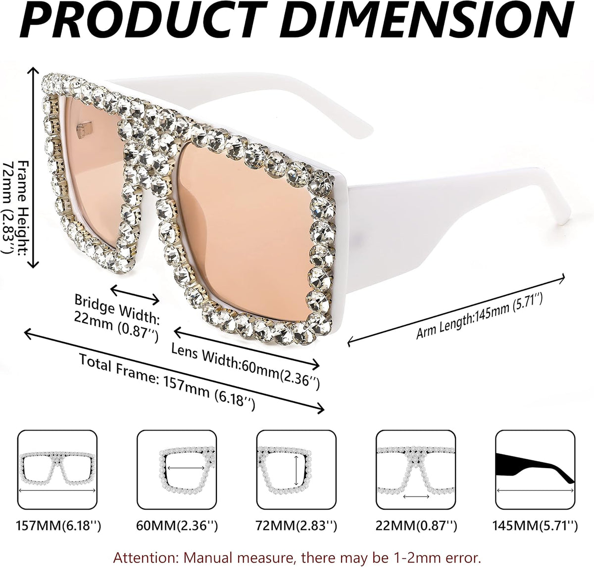 ÉÌƷͼƬ 27 | B09YHJ846J | FEISEDY Square Diamond Sunglasses for Women Retro Fashion Shiny Rhinestone Sun Glasses B2916