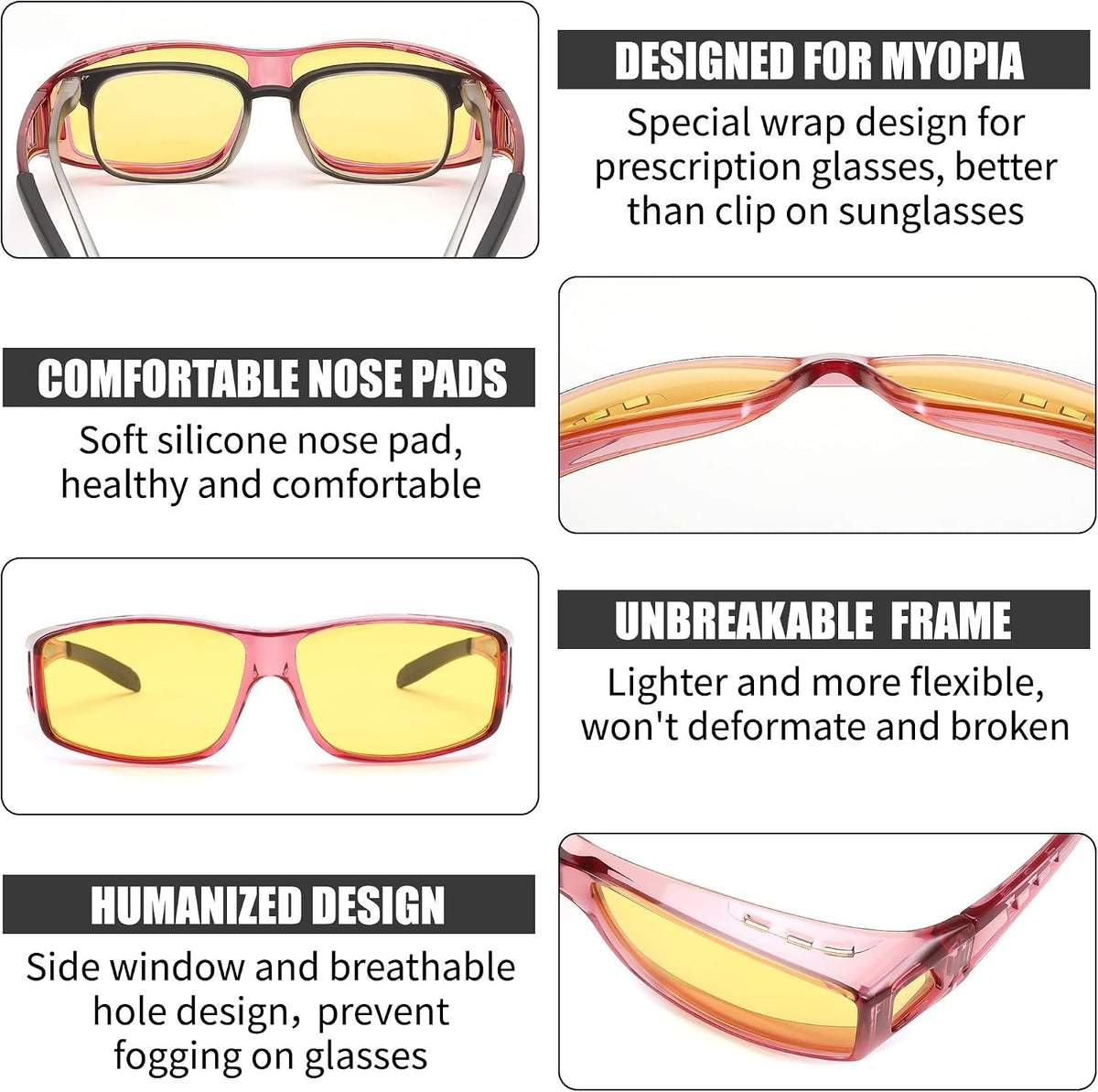 ÉÌƷͼƬ 49 | B089YRDYMP | FEISEDY Polarized Fit Over Glasses Sunglasses Men Women Wrap Around B2593
