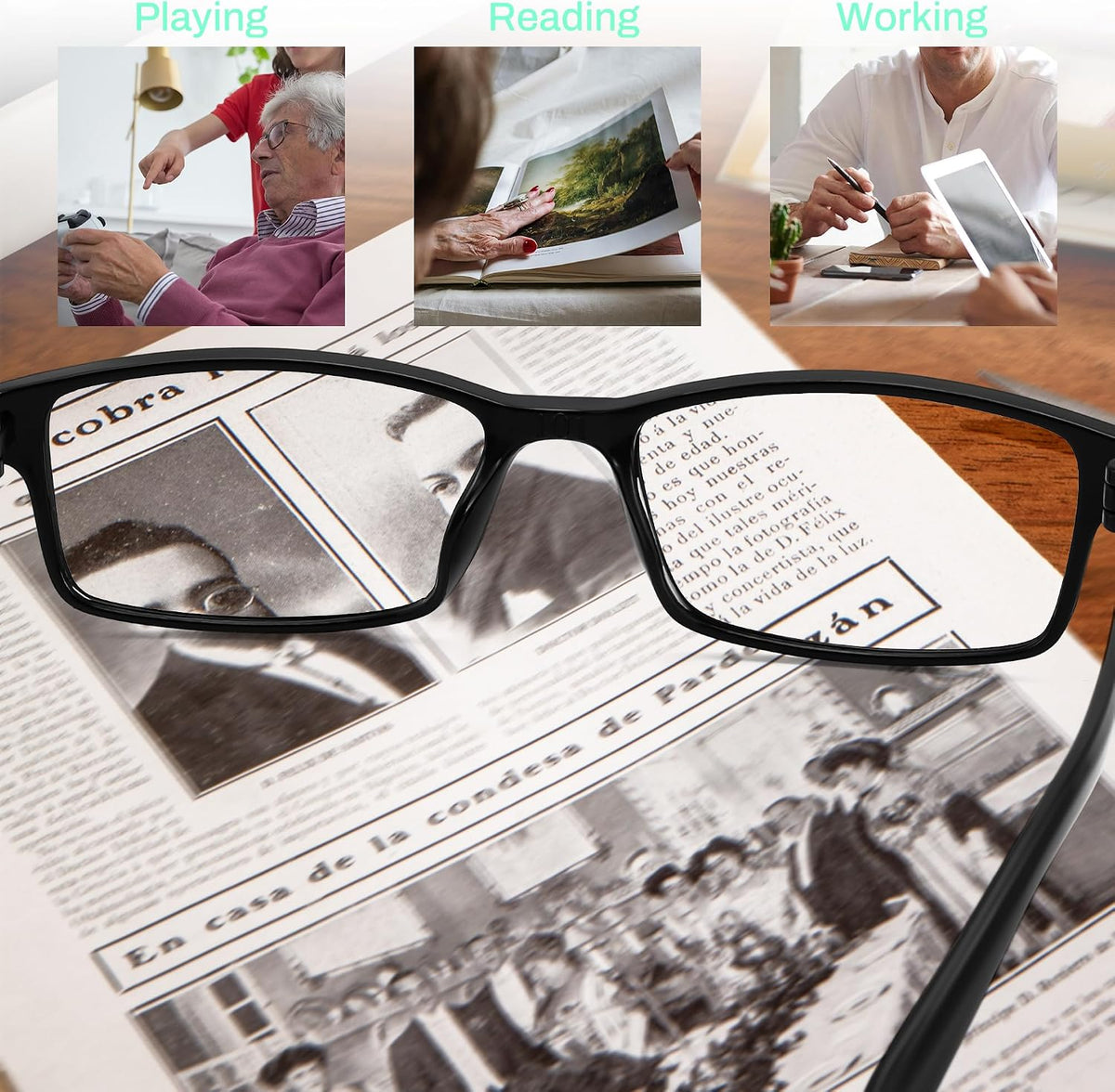ÉÌƷͼƬ 5 | B0F7HQL9ND | FEISEDY 6/5 Pack Classic Reading Glasses Rectangular Readers B0297