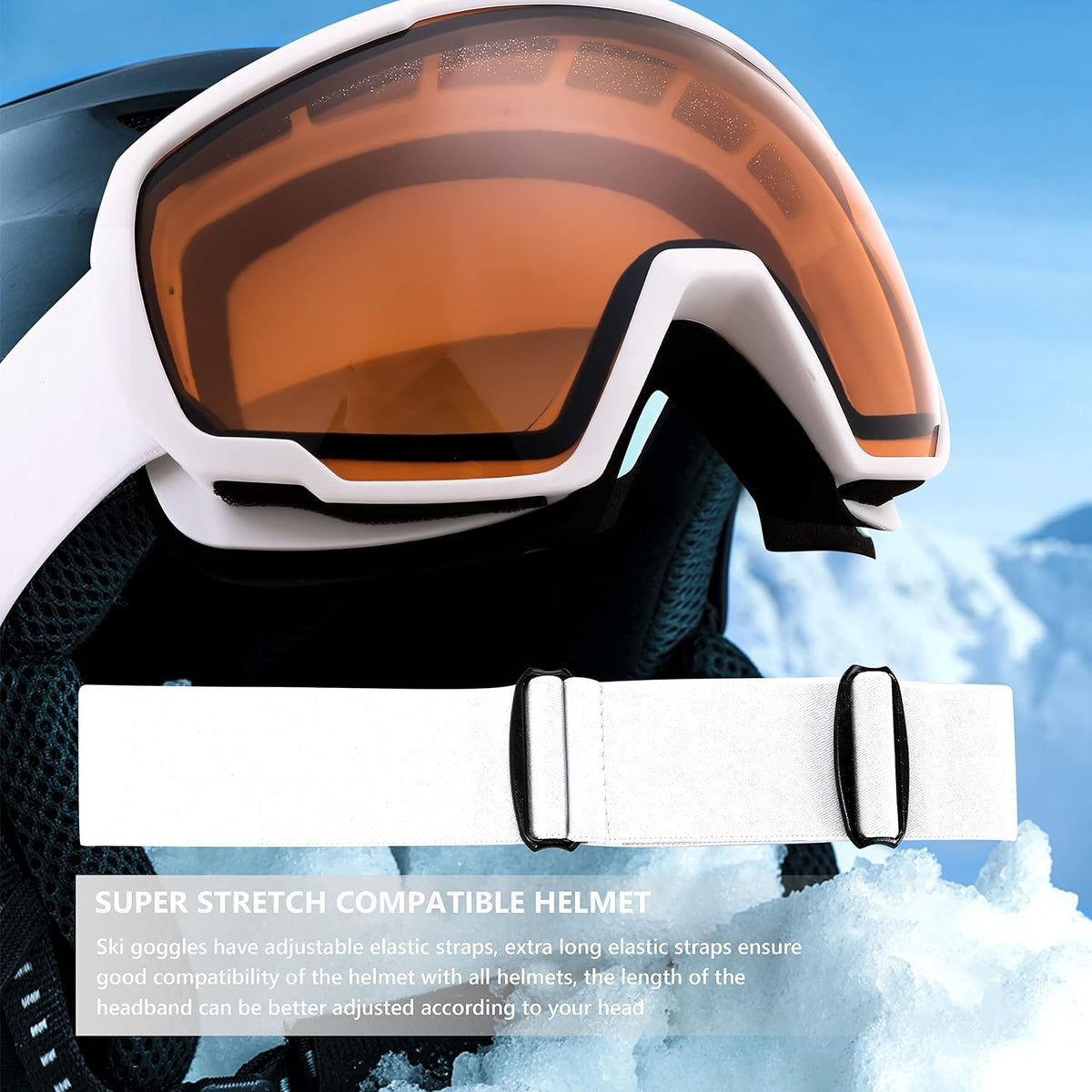 商品图片 41 | B0GHRB6WCQ | FEISEDY Ski Goggles, OTG Snow Sport Goggles for Adult Youth, Anti-Fog UV400 Protection Bendable Dual-Lenses B2961