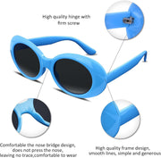 ÉÌƷͼƬ 100 | B074H8KFSZ | FEISEDY Sunglasses White Oval Clout Goggles for Women Men Retro Round Trendy Rimmed Clueless Costume Frame B2253