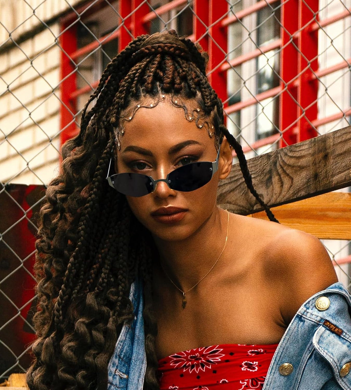 ÉÌƷͼƬ 2 | B0CHYTCP8J | FEISEDY Retro Oval Sunglasses Women Men Y2K Fashion Designer Cosplay Glasses Party Accessories B2376